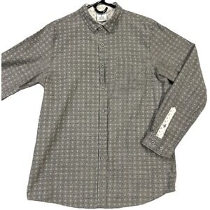 Blue Gear Men XLarge Shirt Gray Cotton blend  Button Up long Sleeve